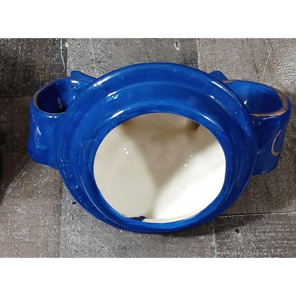 Cobalt Blue Mexican Talavera Sunflowe Bell Pottery Kitchen Canister Cookie Jar - Picture 7 of 8